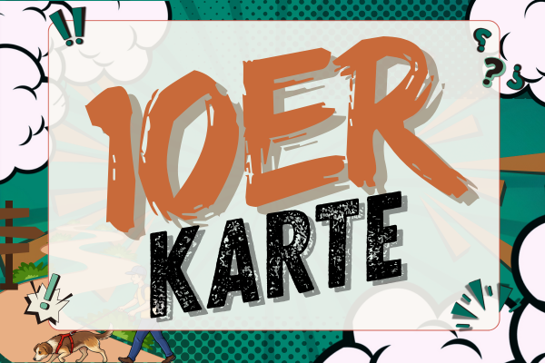 Banner mit der Aufschrift „10er-Karte“ zur Kennzeichnung einer Mehrfachkarte für zehn Trainingseinheiten.